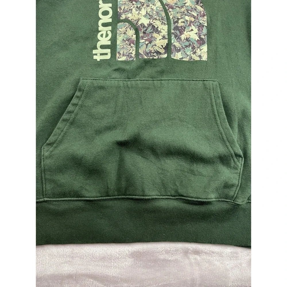 The North Face Hoodie Men Large Green Fleece Jumbo Half Dome Pullover Sweatshirt